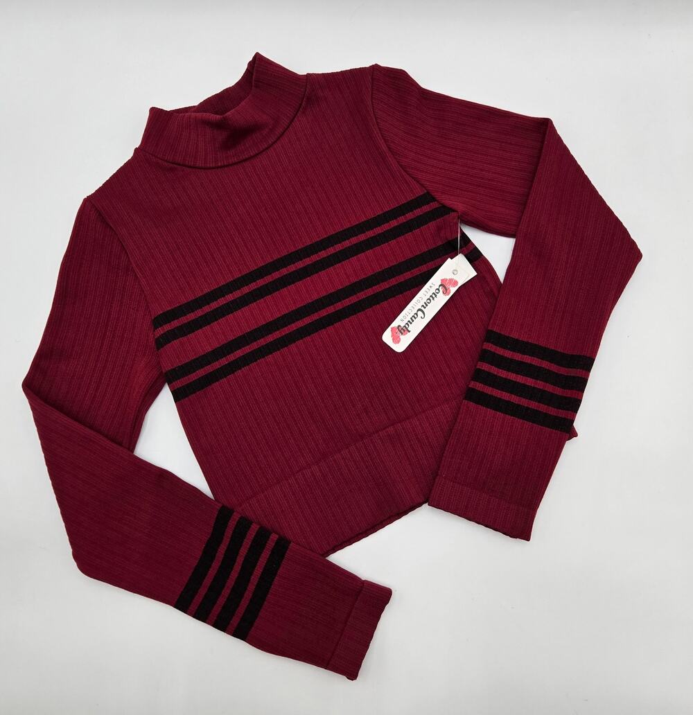 Y2K Junior Womens M/L Cropped Ribbed Sweater- Cotton Candy Sweet Collection